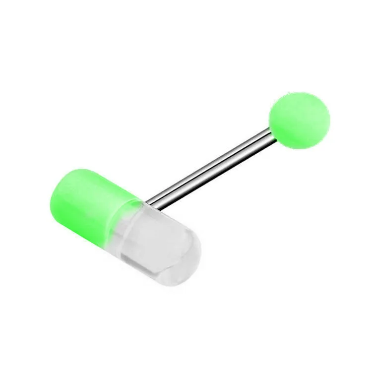Style1 Light Green 1 шт. капсула пирсинг-штанга для языка кольцо акриловые таблетки пирсинг языка мяч ниппель кольца спираль трагус пирсинг губ Lengua Украшения для тела - Окраска металла: Style1 Light Green