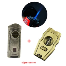 Guevara Jet фонарь зажигалка с сигарой стенд резак с защитой пламени от ветра бутан фонарь многоразового зажигалки комплект