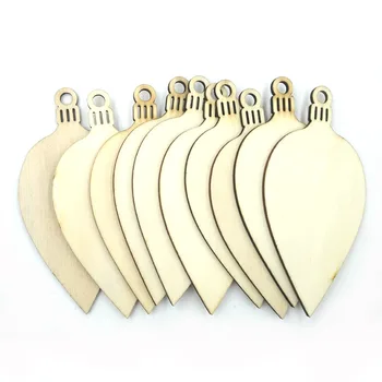 

10pcs 98*49mm Christmas Tree Leaf Hanging White Snowflake Ornaments Decoration Christmas Holiday Party Home Decor (Wood Color)