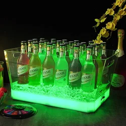 Luminous Square Wine Basket Led Ingot Ice Bucket Acrylic Champagne Bucket Beer Frame Thickened Bar KTV Foreign Wine Bucket