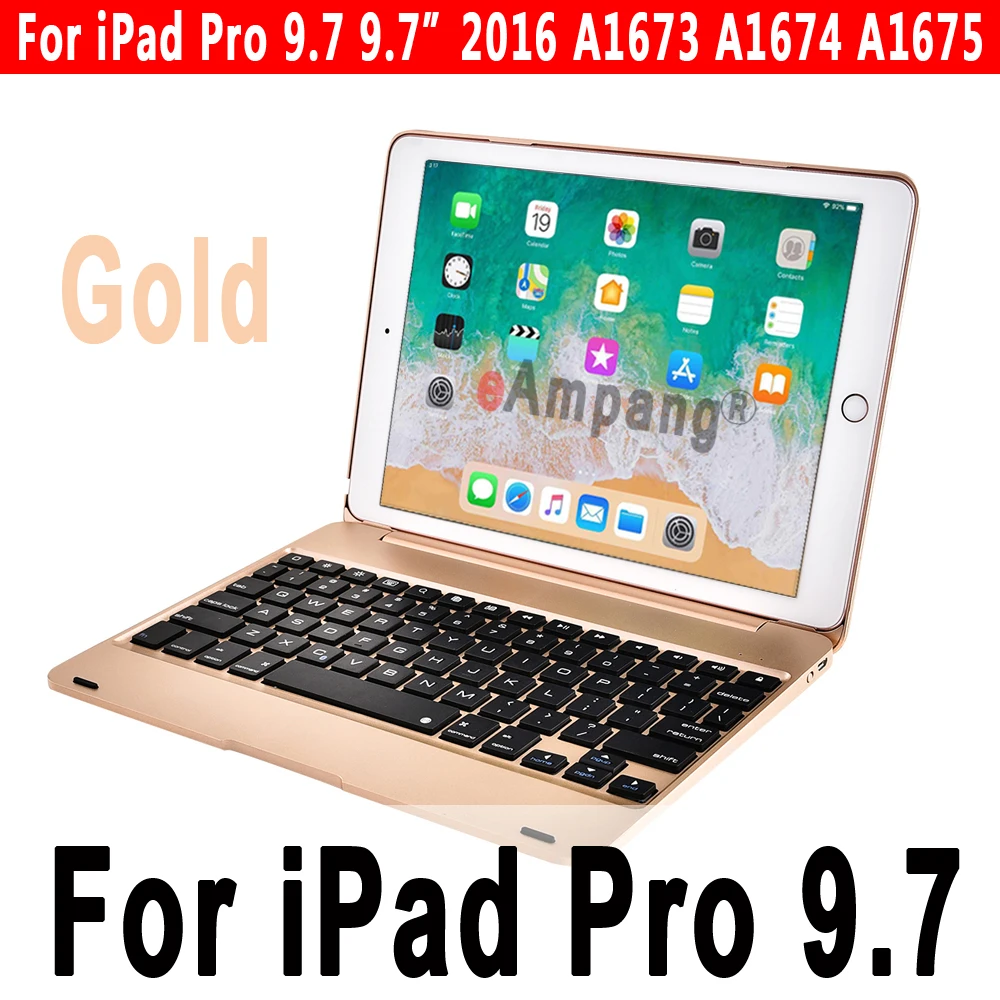 Smart Keyboard чехол для Apple iPad 9,7 5th 6th поколение воздушных 1 2 Air1 Air2 Pro 9,7 A1893 A1954 A1822 A1823+ Защитная пленка+ ручка - Цвет: Gold for Pro 9.7