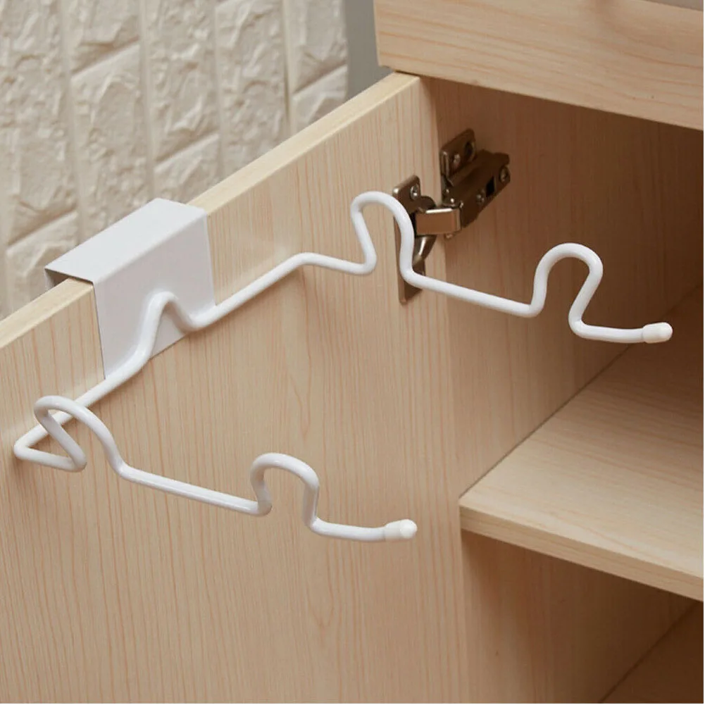 Bathroom Practical Cabinet Pantry Kitchen Cupboard Hanging Type Carbon Steel Durable Trash Bag Rack Home Storage Door Back