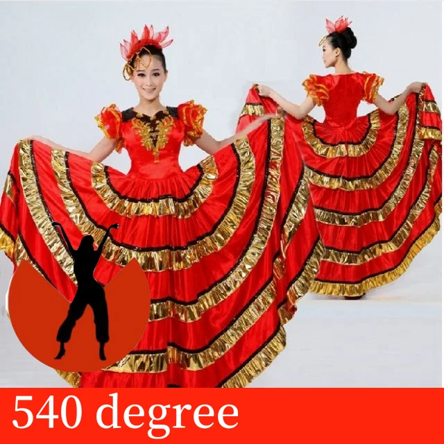 style 2 540 Фламенко платье Испания; юбки для танцев; Flamengo костюмы для танца живота Испании коррида бальная одежда для танцевальных выступлений SL1460 - Цвет: style 2 540