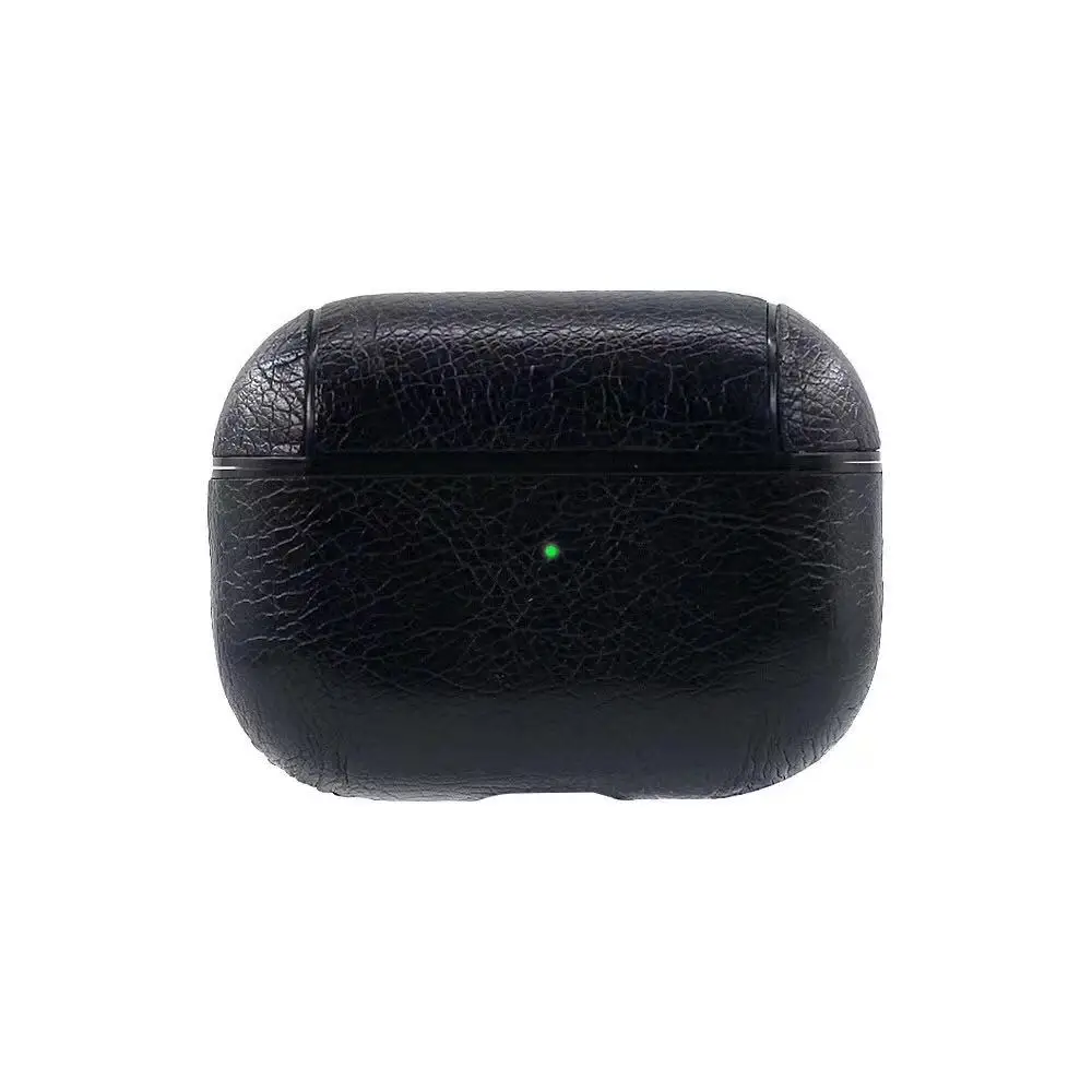 Кожаный чехол для наушников для Airpods Pro чехол Модный чехол для Apple Air Pods Pro 3 Наушники Earpods крючок для наушников-вкладышей зарядная коробка - Цвет: Black