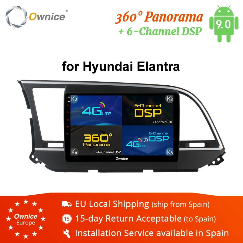 Ownice K1 K2 K3 K5 K6 автомобильный Радио плеер 9 &quotдля hyundai Elantra 2016 gps navi Android 0 Octa 8 Core 4G LTE 32GB