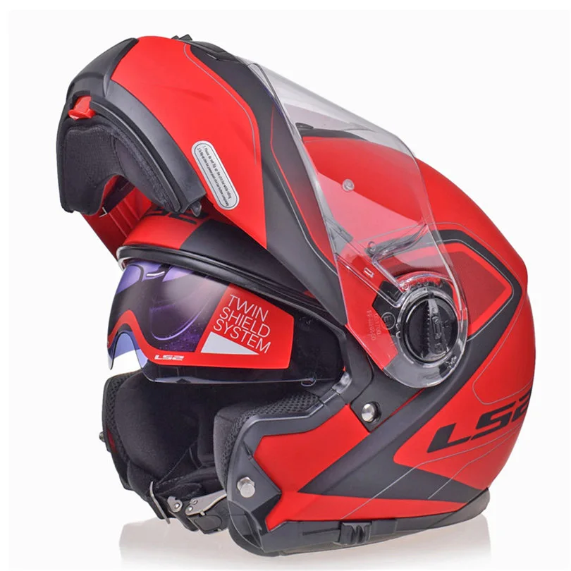 Civik Matt RD-BK LS2 Touring высококачественный мотоциклетный шлем FF325 Строб дороги модульный CIVIK зоны шлемы Capacete Cascos Casques - Цвет: Civik Matt RD-BK