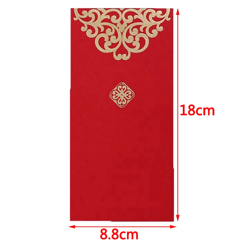 10pcs/set Chinese Spring Festival Gold Printing Red Pocket New Year Wedding Red Envelope To Fill In Money