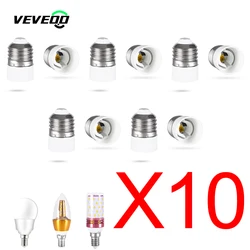 10PCS LED bulb spotlight bulb adapter converter E27 to E14 lamp holder fireproof material converter lamp extender socket adapter