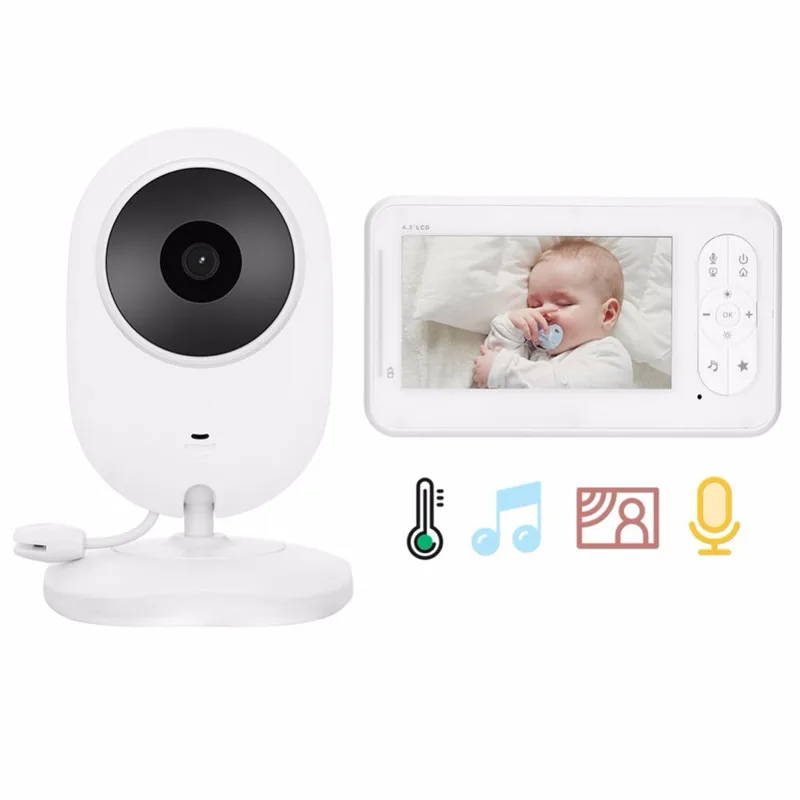 4.3 inch 2 Way Talk High Color Resolution Wireless Video Baby Monitor Nanny Security Camera VOX Mode Temperature Monitoring |