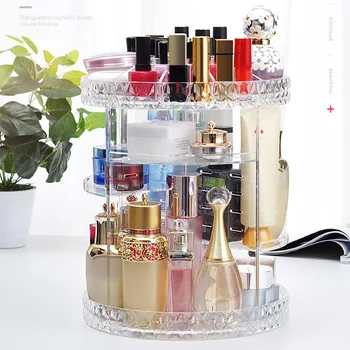 

360 Rotating Crystal Cosmetic Storage Box Multifunction Detachable Makeup Organizer M8617