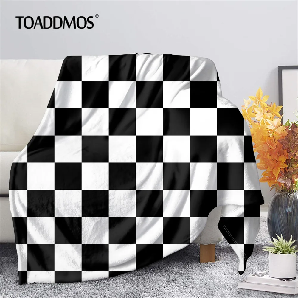 Клетчатое одеяло TOADDMOS для дивана спальни Флисовое домашний декор теплое мягкое