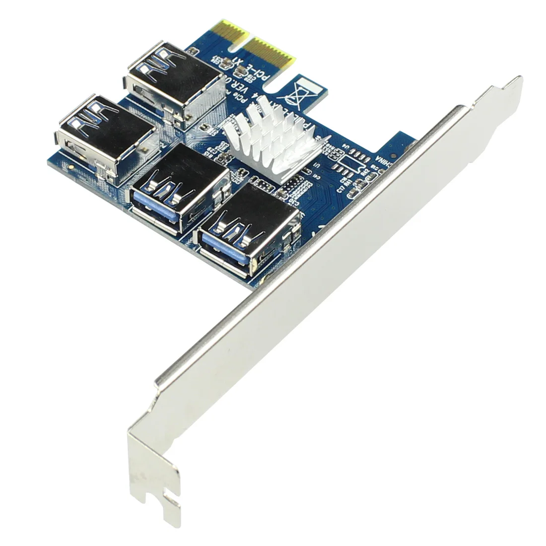 PCIE PCI-E PCI Express Riser Card 1x to 16x 1 to 4 USB 3.0 Slot Multiplier Hub Adapter For Bitcoin Mining Miner BTC Devices-1