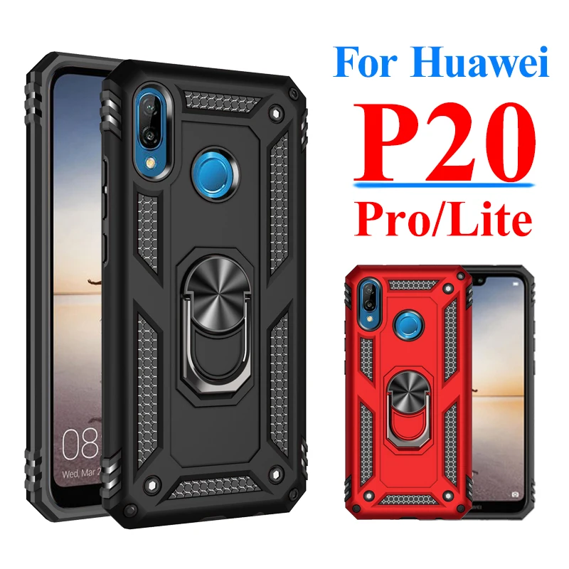 Противоударный чехол для huawei P20 Lite Pro Чехол сверхмощный Huwei P 20 светильник 20lite 20pro защитный бампер кольцо держатель броня подставка