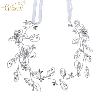 

Dazzling Headband White K Color Headpiece Crystal Flower Bridal Jewelry Hair Vine For Women