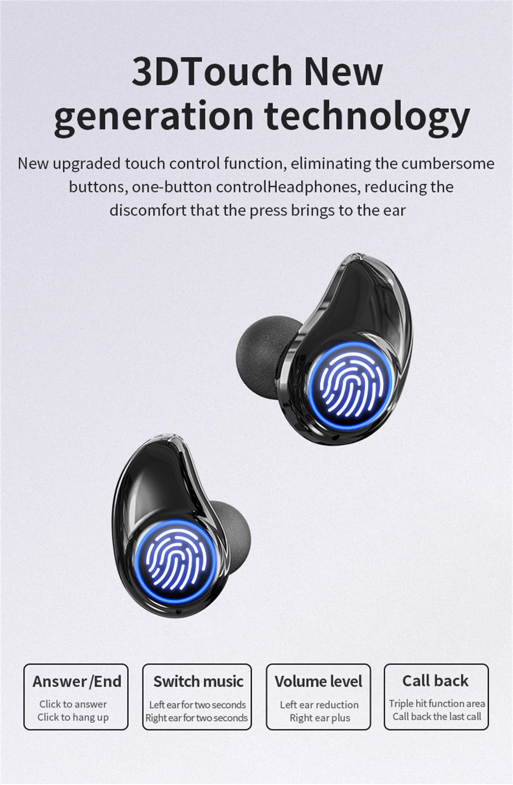 TWS беспроводные наушники Bluetooth 5,0, бинауральные спортивные наушники с защитой от пота с зарядным устройством, стереогарнитура для всех телефонов