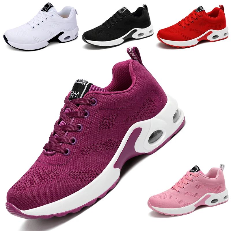 Women's shoes air cushion shoes women's mesh socks shoes breathable flying woven women's casual shoes women's heightened shoes