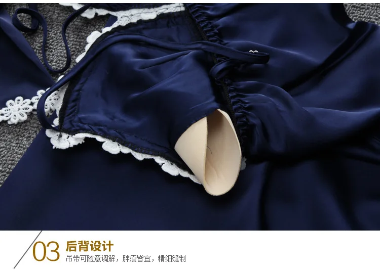 New Style V-neck Sexy And Charming Nightgown Imitated Silk Pajamas Two-Piece Set