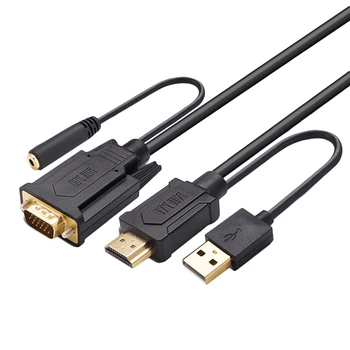 

AM05-Unnlink HDMI to VGA Cable Adapter FHD 1080P@60H with 3.5mm Jack o Cable for Computer Projector Ps4 Smart Android TV Mi
