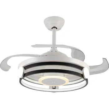

42 inch ceiling fan fans with lights remote control bedroom decor ventilator lamp air Invisible Blades Retractable Silent
