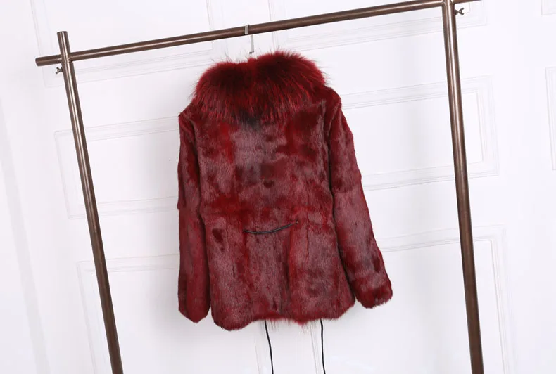 women real rabbit fur coat natural fur jacket female clothing (21)
