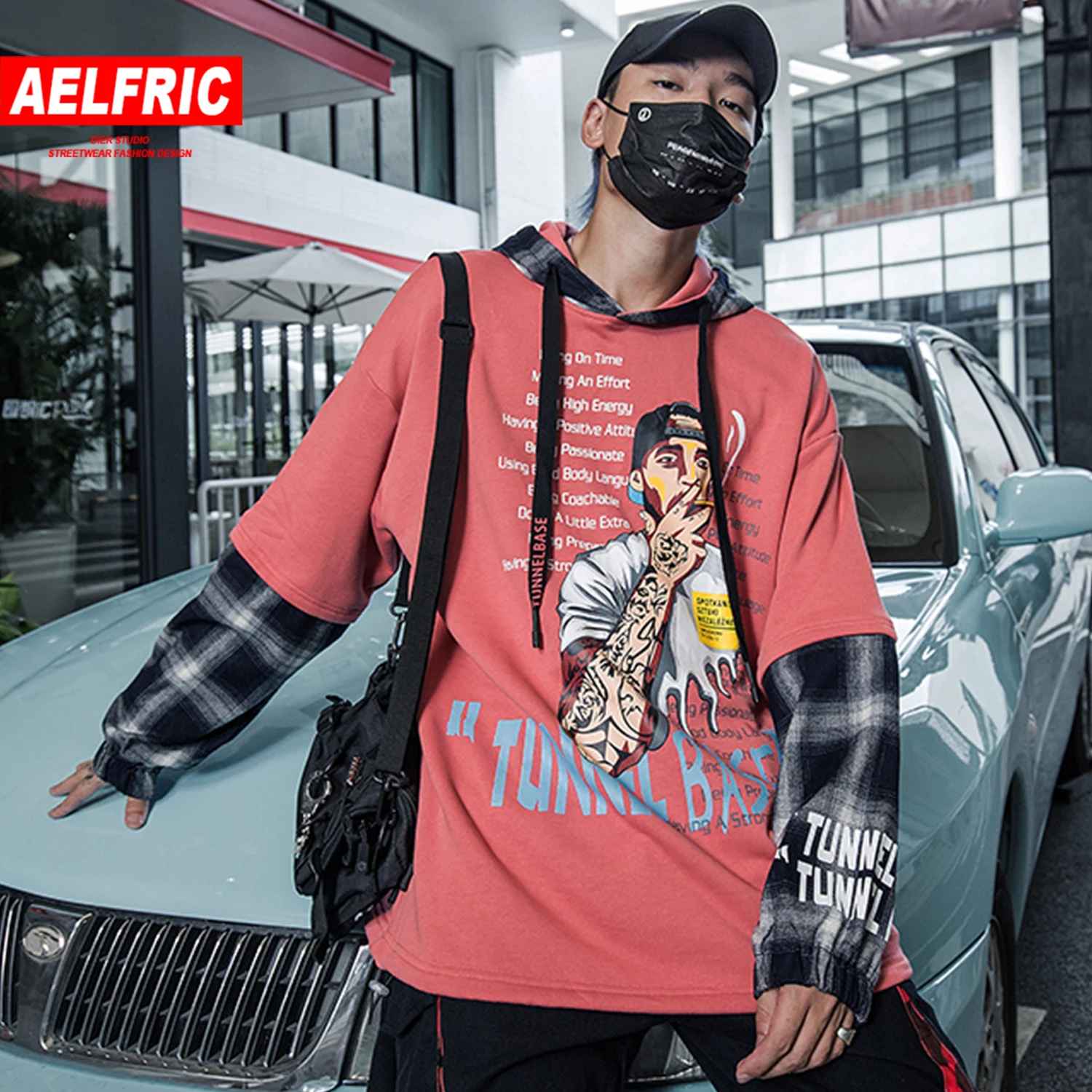 AELFRIC мужские толстовки с принтом в стиле пэчворк,, Harajuku, уличная одежда, толстовки с капюшоном, мужские повседневные хлопковые пуловеры в стиле хип-хоп
