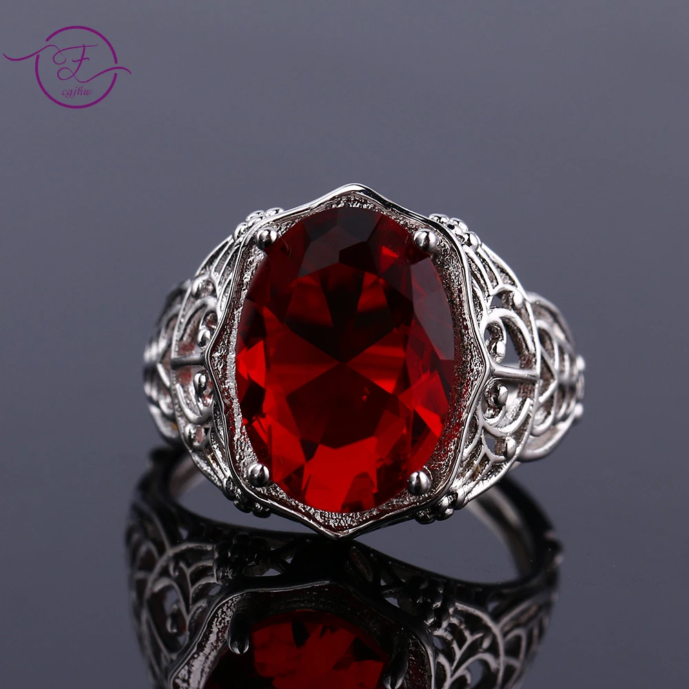 Silver Ring Wedding Rings Silver Rings Gemstone Ring Luxury S925 Silver Jewelry Rings for Women Party Wedding Engagement Acessories 10X14MM Big Topaz Gemstone Ring