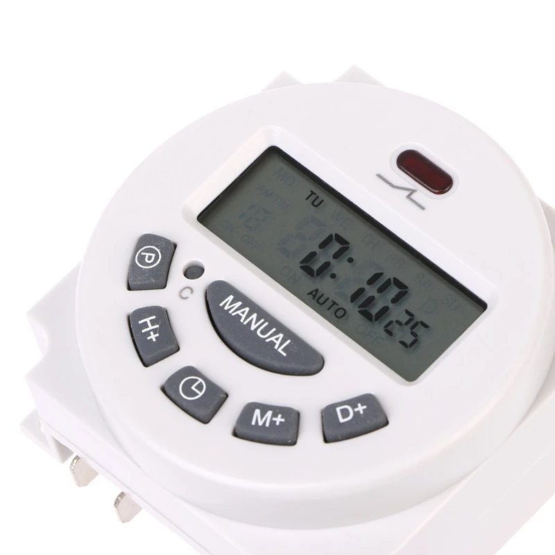DC12V AC220V Digital LCD Weekly Programmable Time Switch Relay Electronic Timer