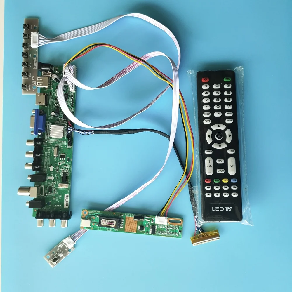 

Kit for LP150E05(A2)(K1) LP150E05 15" 1400x1050 DVB-C DVB-T HDMI-compatible remote TV VGA USB AV LCD Controller board