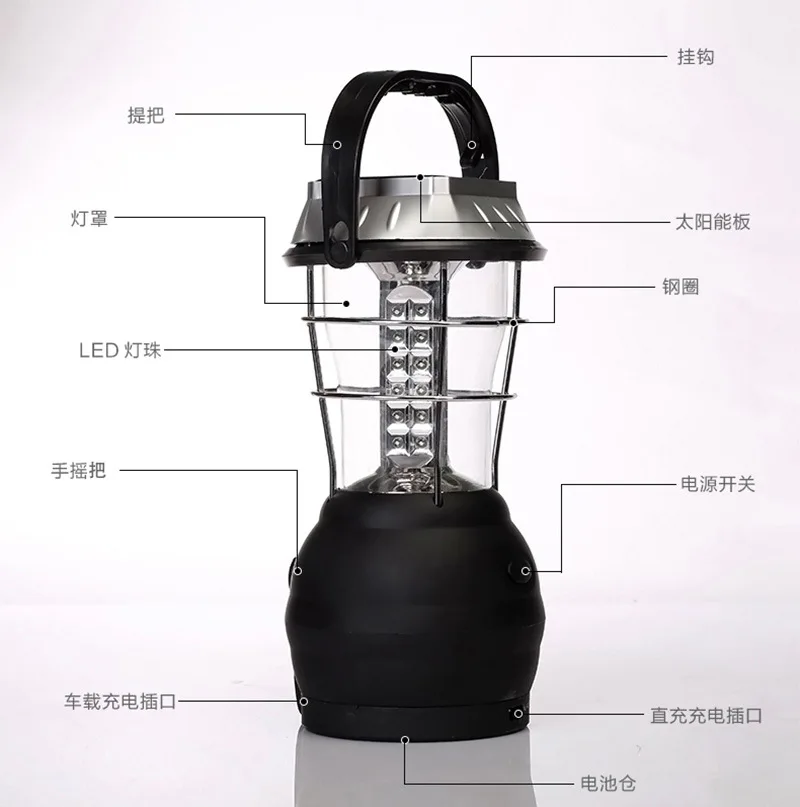 Многофункциональные наружные портативные телескопические фонари, солнечный походный светильник, заряжаемый 36led лампа для кемпинга