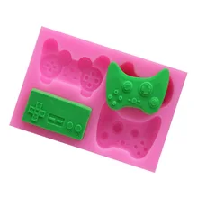 Diy teclado molde de silicone controlador gamepad jogo molde bolo ferramenta de decoração fondant chocolate argila artesanato resina molde