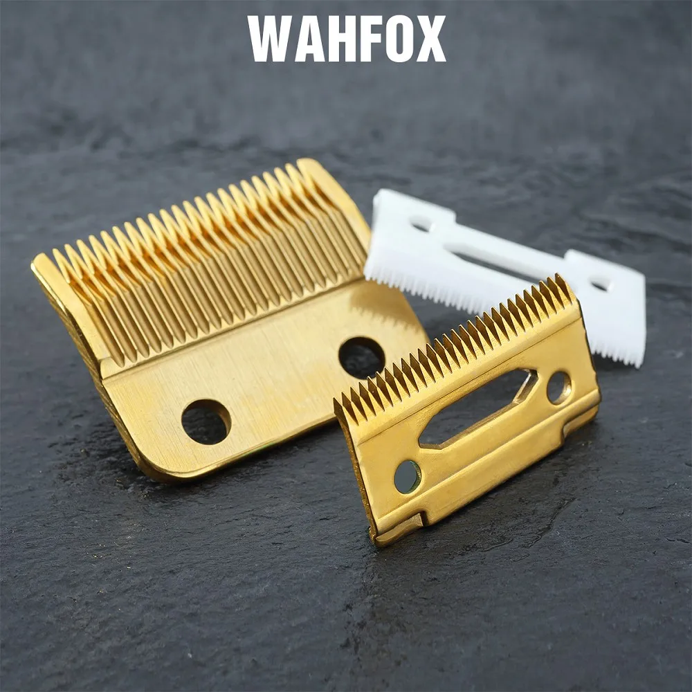 WAHFOX odborný vlasy clipper čepel vysoký karton ocel clipper příslušenství zlatý náhrada posuvný čepel