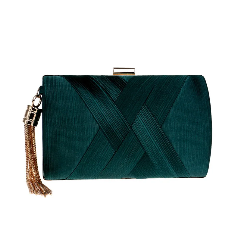 

Tassel silk banquet bag Clutch bag Single Shoulder Slanting Bag