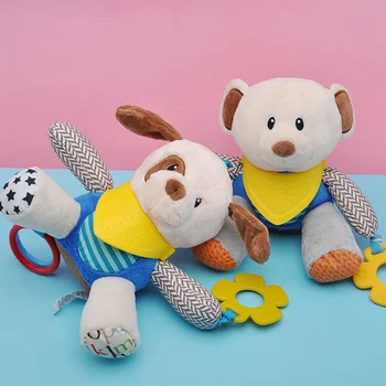 

Newborn Baby Cute Playmate Plush Doll Toys Kids Cartoon Animals Hand Bells Rattles Toy Ball Teether Kids Teething Toys For Baby