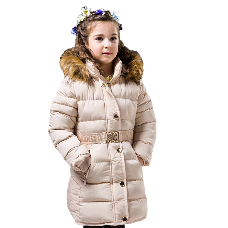 Детская Хлопковая парка с капюшоном меховым воротником|kids winter outerwear|girls coatkids |