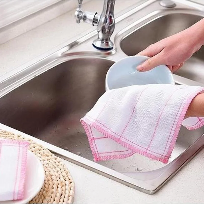 5 шт хлопок марля ткань для очистки тряпка абсорбент мытье окна кухонные полотенца для посуды многоцелевая ткань
