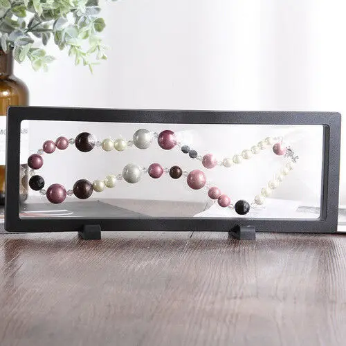 Black 300x 110mm Clear Jewelry Suspended Coins Floating Display Case Stand Holder Box Pretty Shelves Holder for Specimen Display - Цвет: Black 300x 110mm
