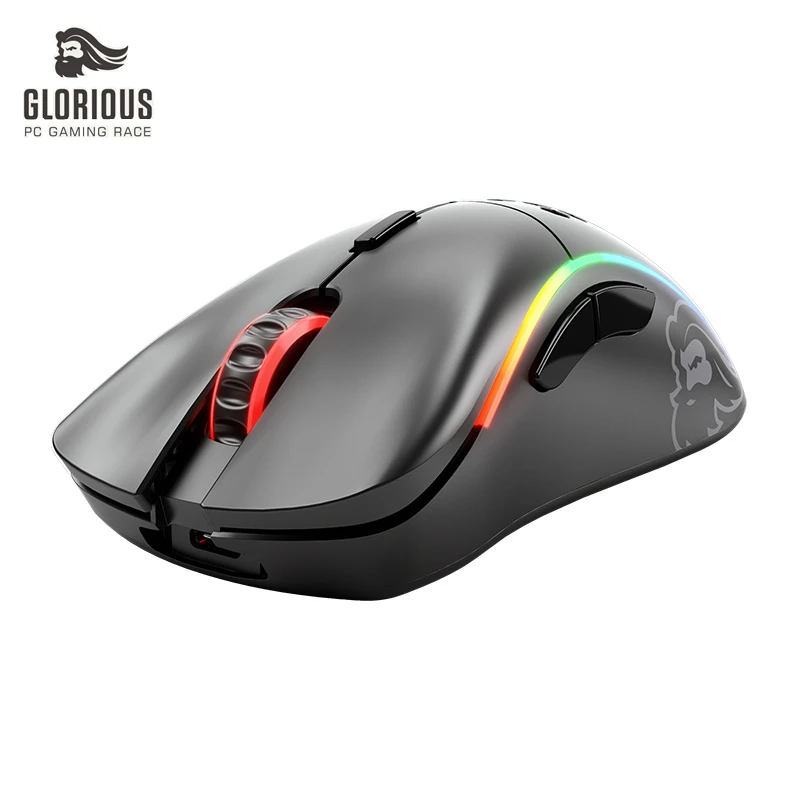 Glorious Model D Mini D- Wireless Gaming Mouse - RGB 67g Lightweight 2.4Ghz Gamer (Matte Black / White) | Компьютеры и офис