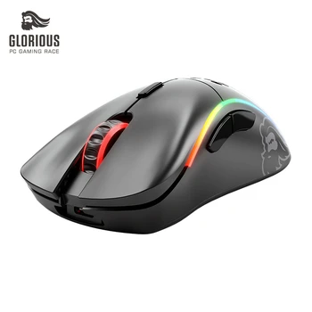 Glorious 모델 D 미니 무선 게이밍 마우스, 경량, RGB 67g, 2.4Ghz 무선 게이머 마우스 (매트 블랙/화이트)
