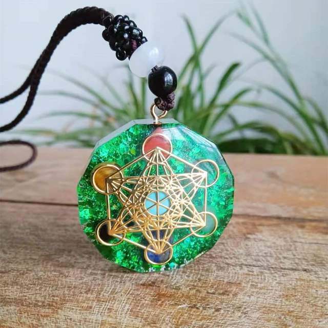 Collar De Orgonita De Cubo Metatron, Signo De Centro De Energía Cósmica, Colgante Resina De Sagrada - Colgantes - AliExpress