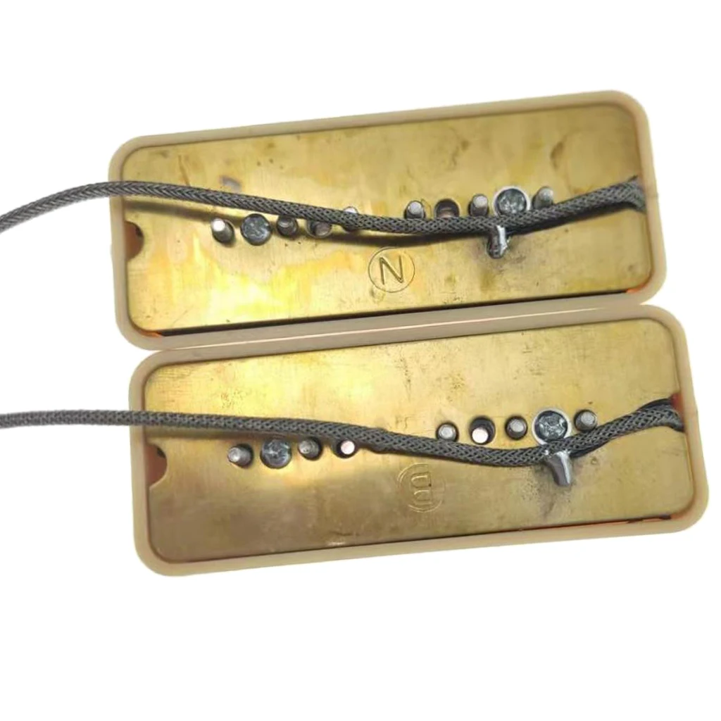 1 Set P90 Soapbar Single Coil Pickup Bridge Neck for 6 Strings Electric Guitar Replacements