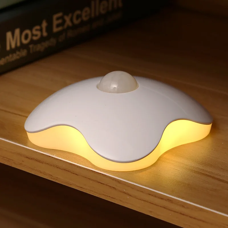 

USB rechargeable four-leaf clover human induction night lamp,led intelligent light control cabinet lamp wall lamp Ambient lamp
