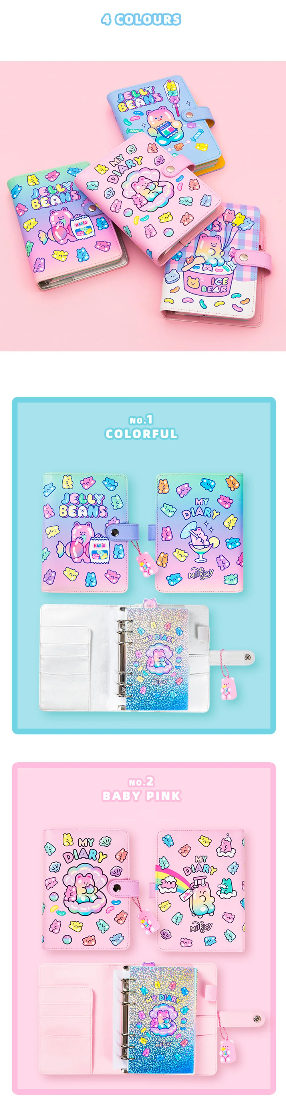 Милый блокнот A6 Binder Bullet Journal Kawaii Spiral Note Book Back to School, ежедневник, планировщик, органайзер, замечательная настольная книга