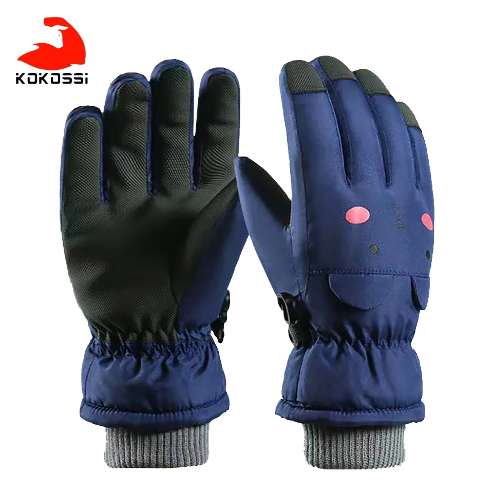 

KoKossi Children Skiing Gloves Winter Outdoor Sports Cycling Snow Waterproof Velvet Warm Windproof Child Ski Snowboard Gloves