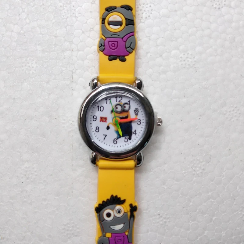Детские часы с 3D рисунком Человека-паука, куклы принцессы для девочек и мальчиков, подарок студентам, водонепроницаемые детские часы, кварцевые наручные часы - Цвет: Цвет: желтый