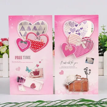 

8pcs/set Greeting Card with Envelopes Gold Glitter 3d Pop Up Best Wishes Blank Thank You Gift Cards Love Heart