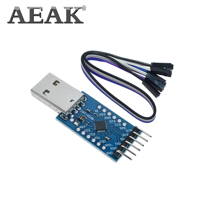 AEAK CP2104 USB 2,0 к ttl UART 6PIN модуль последовательный преобразователь STC PRGMR Замена CP2102 с кабелями Dupont