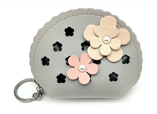 Цветы женские кошельки для девушек наушники для хранения банковских карт детская сумочка для девочек брелок для ключей милая маленькая сумка Кошельки для монет Porte Monnaie Femme - Цвет: gray
