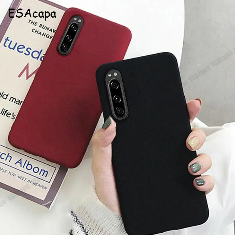 glass flip cover Slim Silicone Matte Phone Case For Sony Xperia 10 5 1 iii Plus L4 L3 Sandstone Soft Shockproof Cover For Xperia XZ2 X Compact Z5 samsung flip cover