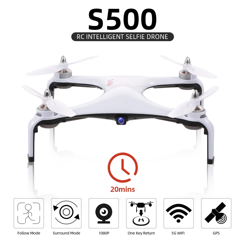 2 4G S500 GPS Радиоуправляемый Дрон с камерой 1080P 5G Wifi FPV Бесщеточный Квадрокоптер