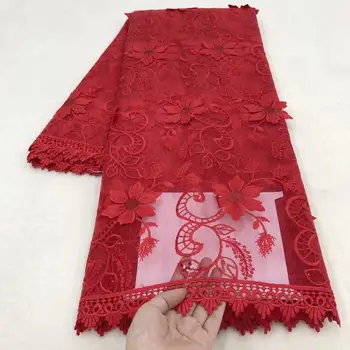 

2020 Red Milk Silk Lace African Nigerian Lace Fabric With Sequins High Quality French Mesh Lace Fabric For Wedding Sewing